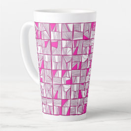 Pink & Magenta Geometric Block Pattern  Milchtasse
