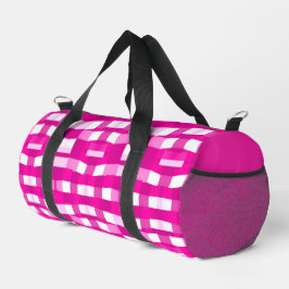Pink Magenta Modern Geometric Block Art Duffle Bag