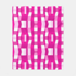 Pink Magenta Modern Geometric Block Art Fleecedecke