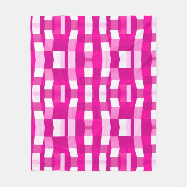 Pink Magenta Modern Geometric Block Art Fleecedecke (Vorderseite)