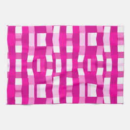 Pink Magenta Modern Geometric Block Art Geschirrtuch