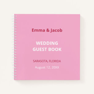 Pink Magenta Modernes Gästebuch für Hochzeiten Notizbuch