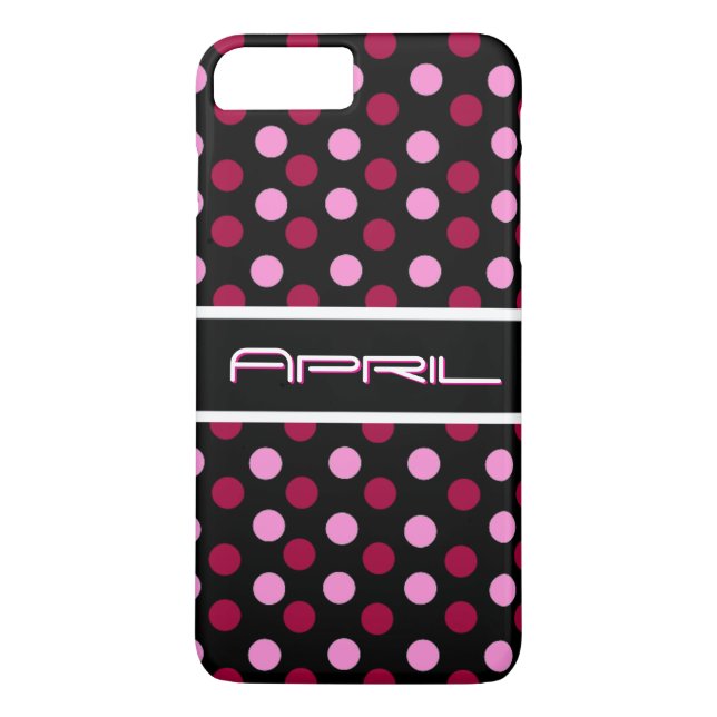 Pink magenta polka dot pattern Case-Mate iPhone hülle (Rückseite)