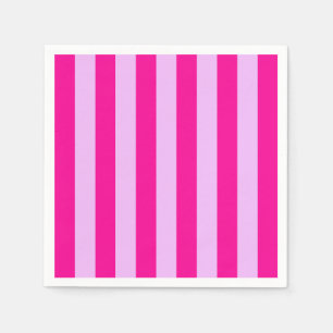 Pink & Magenta Streifen Muster Serviette