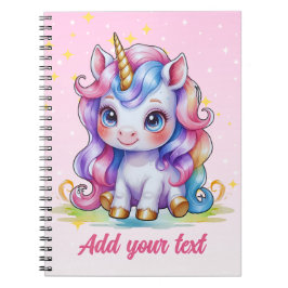 Pink Magic Unicorn Notebook - Personalisierter Nam Notizblock