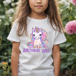 Pink Magical Niedlich Sparkling Unicorn Geburtstag T-Shirt<br><div class="desc">Geburtstagsgestaltung der Mädchen in farbenfrohen,  cremefarbenen Pastellfarben mit Einhorn und Imitaten goldenen Glitzern.</div>