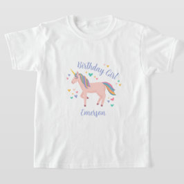 Pink Magical Unicorn Birthday Girl T-Shirt
