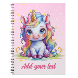 Pink Magical Unicorn Notebook - Individuelle Name Notizblock