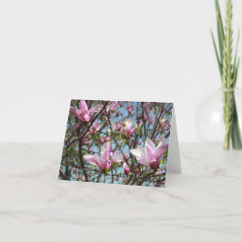 Pink Magnolia Blooms Feiertagskarte