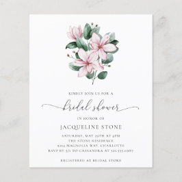 Pink Magnolia Budget Bridal Dusche Einladung