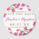 Pink Magnolia Buds & Blume Hochzeit Magnet<br><div class="desc">Pink Magnolia Buds & Blume Hochzeit von Partien.</div>