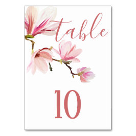 Pink Magnolia Floral Wedding Tischnummer