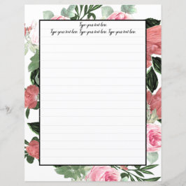 Pink Magnolia Floral Writer Paper