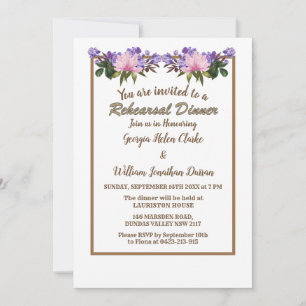 Pink Magnolia Lavender Wedding Probe Dinner Einladung