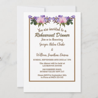 Pink Magnolia Lavender Wedding Probe Dinner Einladung