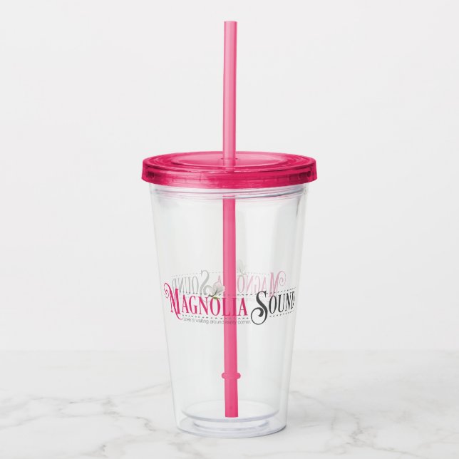 Pink Magnolia Sound Tumbler Acryltrinkbecher (Vorderseite)