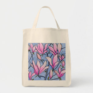 Pink Magnolia Tote Tag Tragetasche
