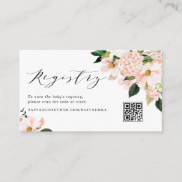 Pink Magnolia und Hydrangea URL Code Geschenkkarte Begleitkarte