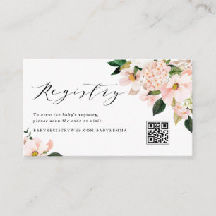 Pink Magnolia und Hydrangea URL Code Geschenkkarte Begleitkarte