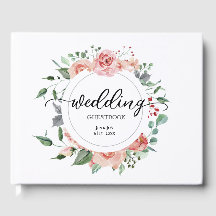 Pink Magnolia Wedding Guest Book