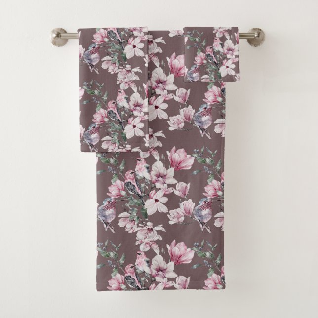 Pink Magnolias Badhandtuch Set (Insitu)