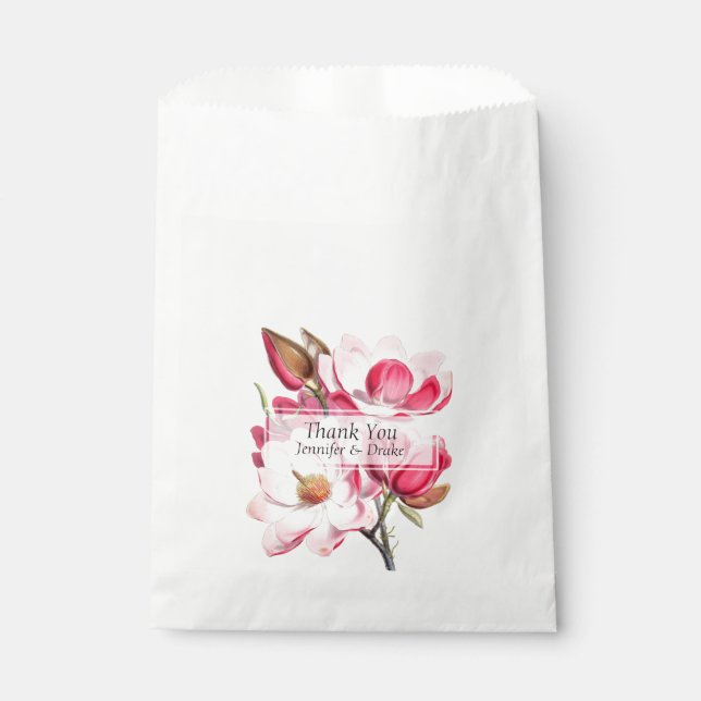 Pink Magnolias Gastgeschenk Hochzeit Bag Geschenktütchen (Vorderseite)