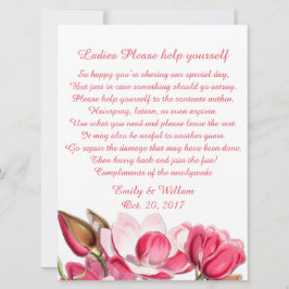 Pink Magnolias Ladys Wedding Basket Sign