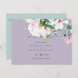 Pink Magnolias Lilac Eukalyptus Wedding Rett Dates Postkarte