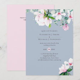 Pink Magnolias Sage Eukalyptus Dusty Blue Wedding