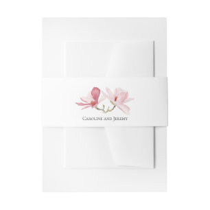 Pink Magnolias Watercolor Blumenzehen Einladungsbanderole