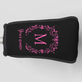 Pink mährenhafte Monogramm auf schwarz Golf Headcover
