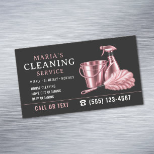 Pink Maid Hausreinigungsdienst Magnetische Visitenkarte