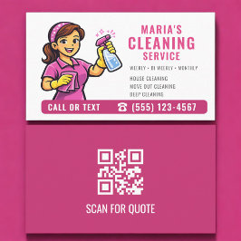 Pink Maid House Cleaning Service QR-Code Visitenkarte