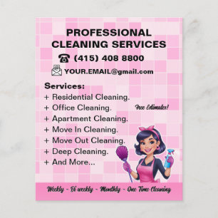 Pink Maid Reinigungsdienst Hausreinigungsservice Flyer
