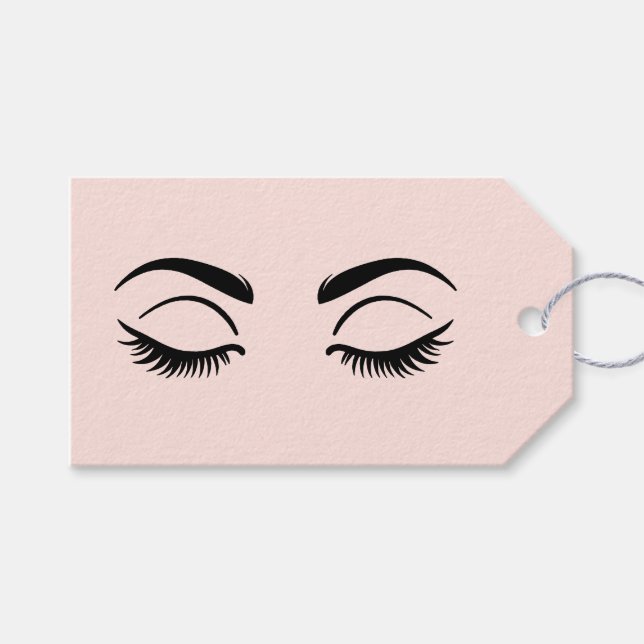 Pink Makeup Lashes & Brows Beauty Geschenkanhänger (Vorderseite (Horizontal))