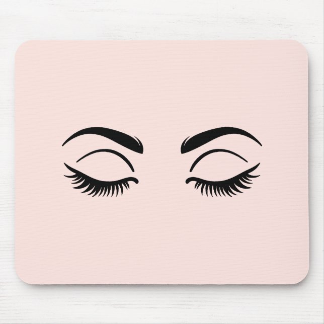 Pink Makeup Lashes & Brows Beauty Mousepad (Vorne)
