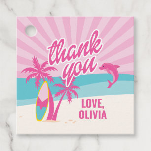 Pink Malibu Beach Palm Geburtstag Geschenkanhänger