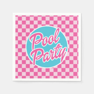 Pink Malibu Poolparty Geburtstag Serviette
