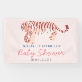 Pink Mama Tiger & Cub Baby Duschbanner Banner