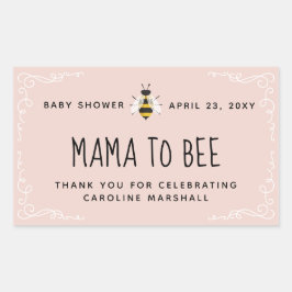 Pink Mama to Bee Baby Shower Honey Gefallen Sticke Rechteckiger Aufkleber