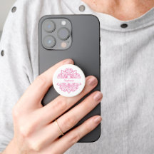 Pink Mandala Art Personalisiertes Telefon Grip