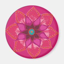 Pink Mandala Blume Art Magnet