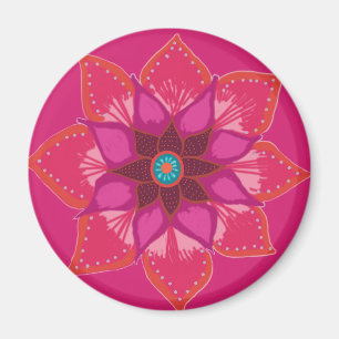 Pink Mandala Blume Art Magnet