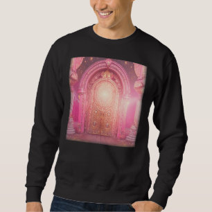 Pink Mandala Crystals Golden Indian Ancient Tempel Sweatshirt