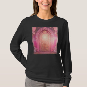 Pink Mandala Crystals Golden Indian Ancient Tempel T-Shirt