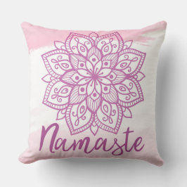 Pink Mandala Namaste Pillow Kissen