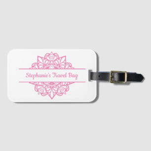 Pink Mandala Personalisiert Gepäckanhänger