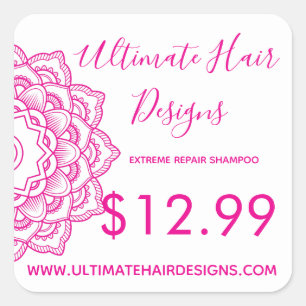 Pink Mandala Price Quadratischer Aufkleber