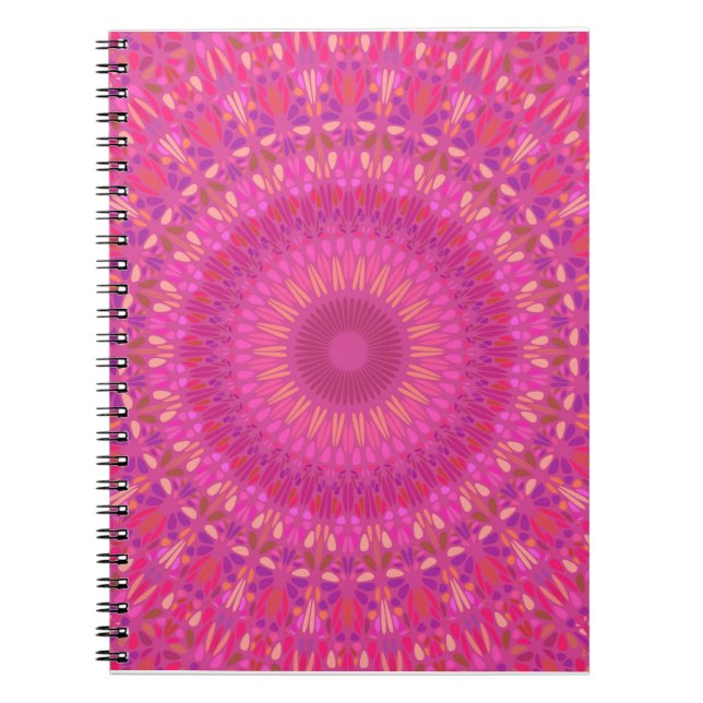 PINK MANDELA SPIRAL NOTEBOOK / JOURNAL NOTIZBLOCK (Vorderseite)