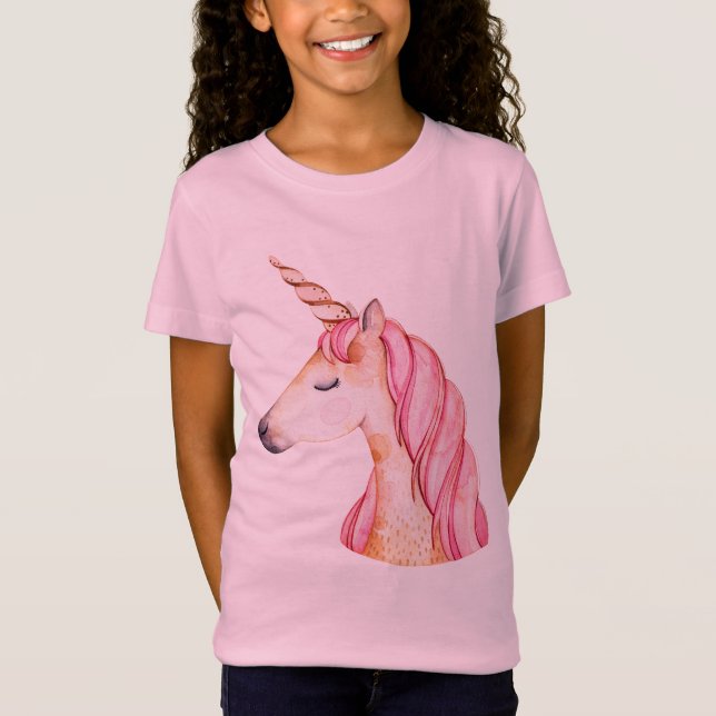 Pink Mane Unicorn T-Shirt (Vorderseite)